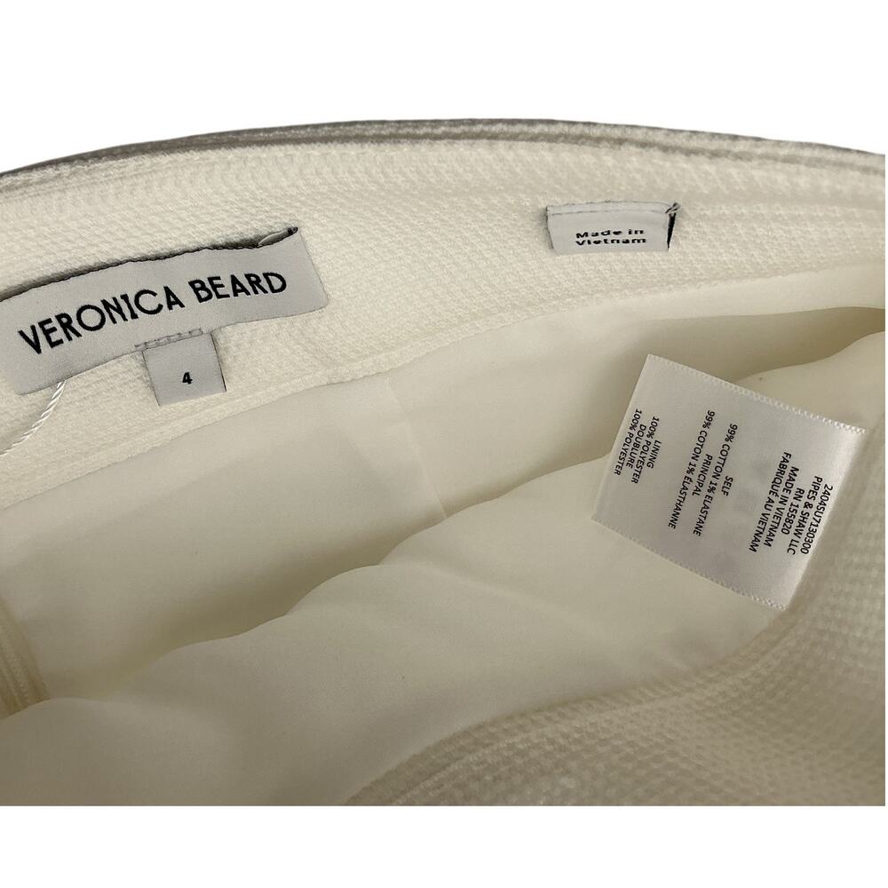 Veronica Beard Textured White Emar Mini Skirt Size 4 - Picture 4 of 4